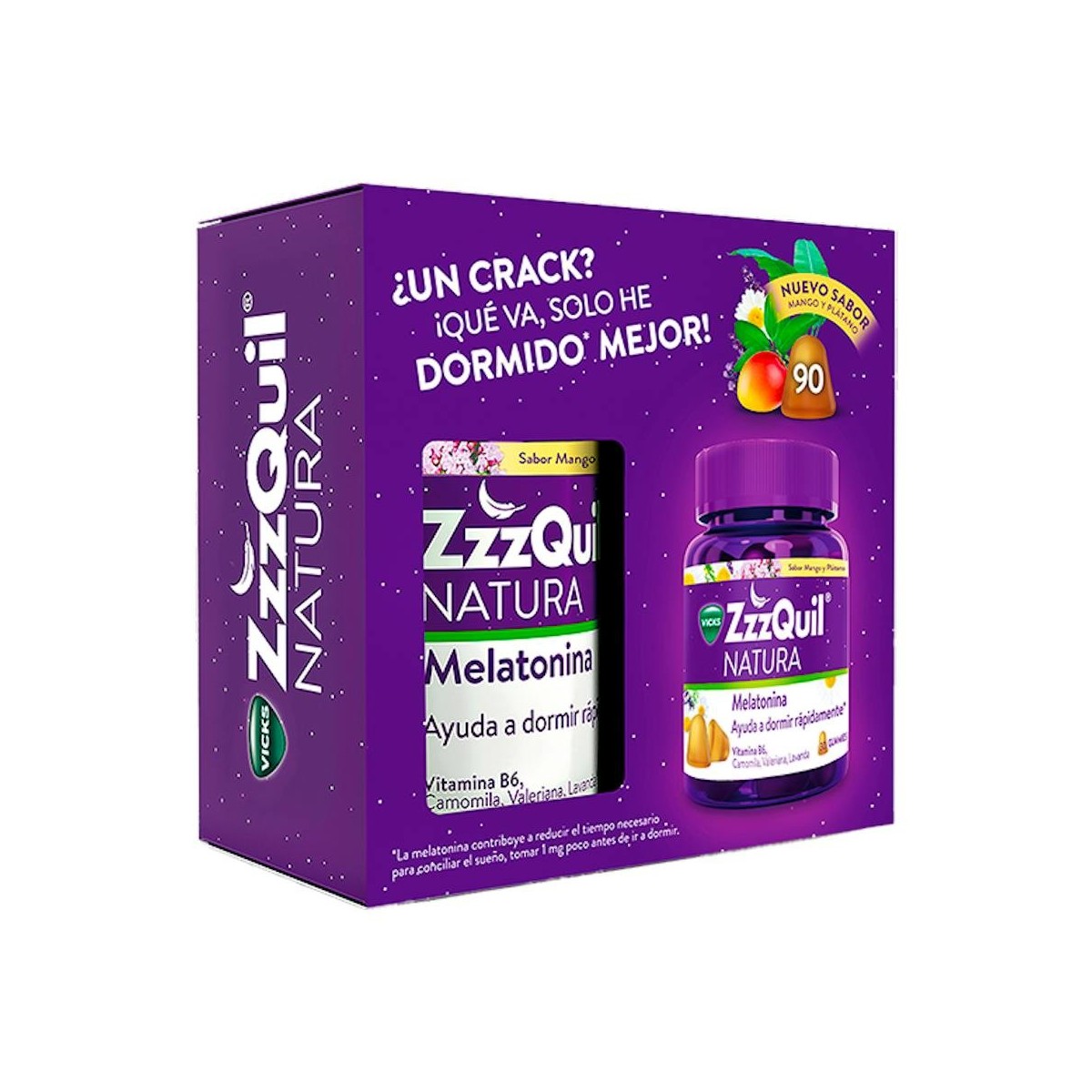 ZZZQUIL NATURA 90 GUMMIES SABOR MANGO & PLATANO
